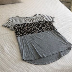 Leopard/Striped Top